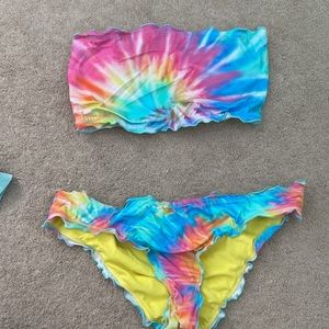 Rainbow Tie die bathing suit top. Good condition